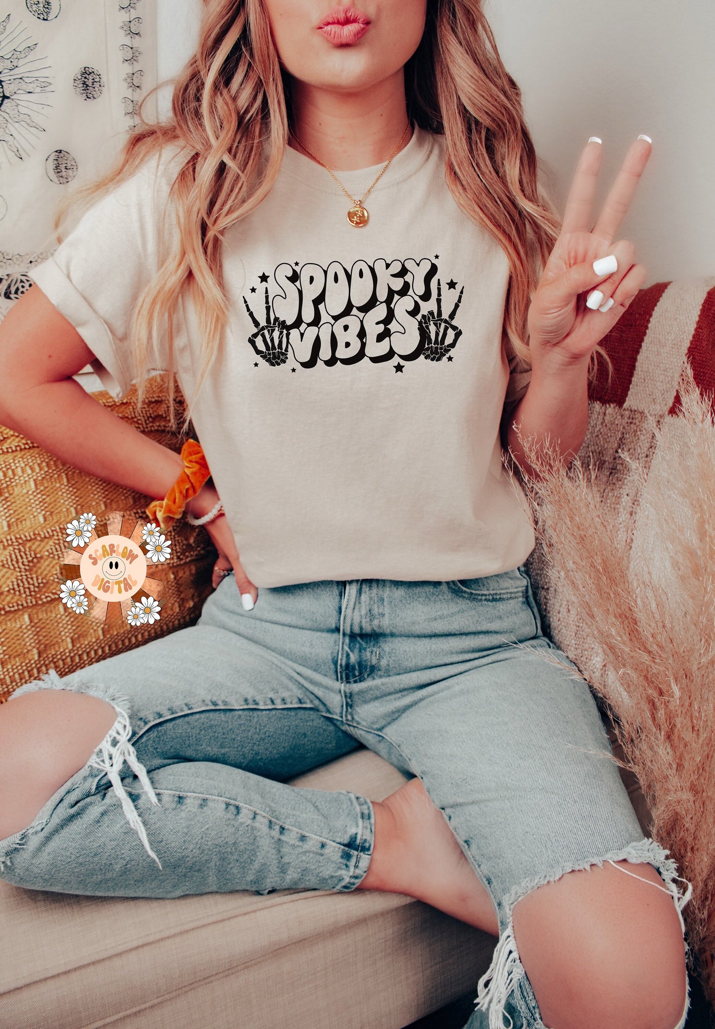 Spooky Vibes SVG, Halloween png, spooky season SVG, fall png, autumn SVG, Cricut cut files, skeleton svg, skull png, peace hand svg designs