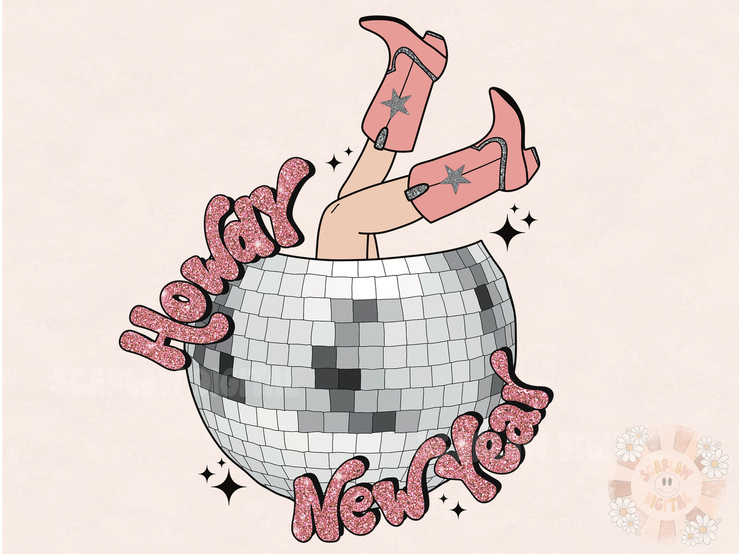 Howdy New Year PNG-Disco Sublimation Digital Design Download-western png, western New Years png, country disco png, howdy sublimation design