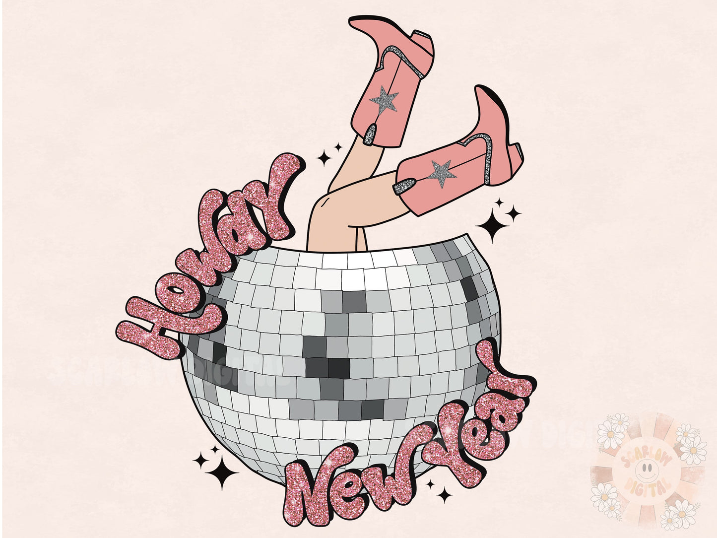 Howdy New Year PNG-Disco Sublimation Digital Design Download-western png, western New Years png, country disco png, howdy sublimation design