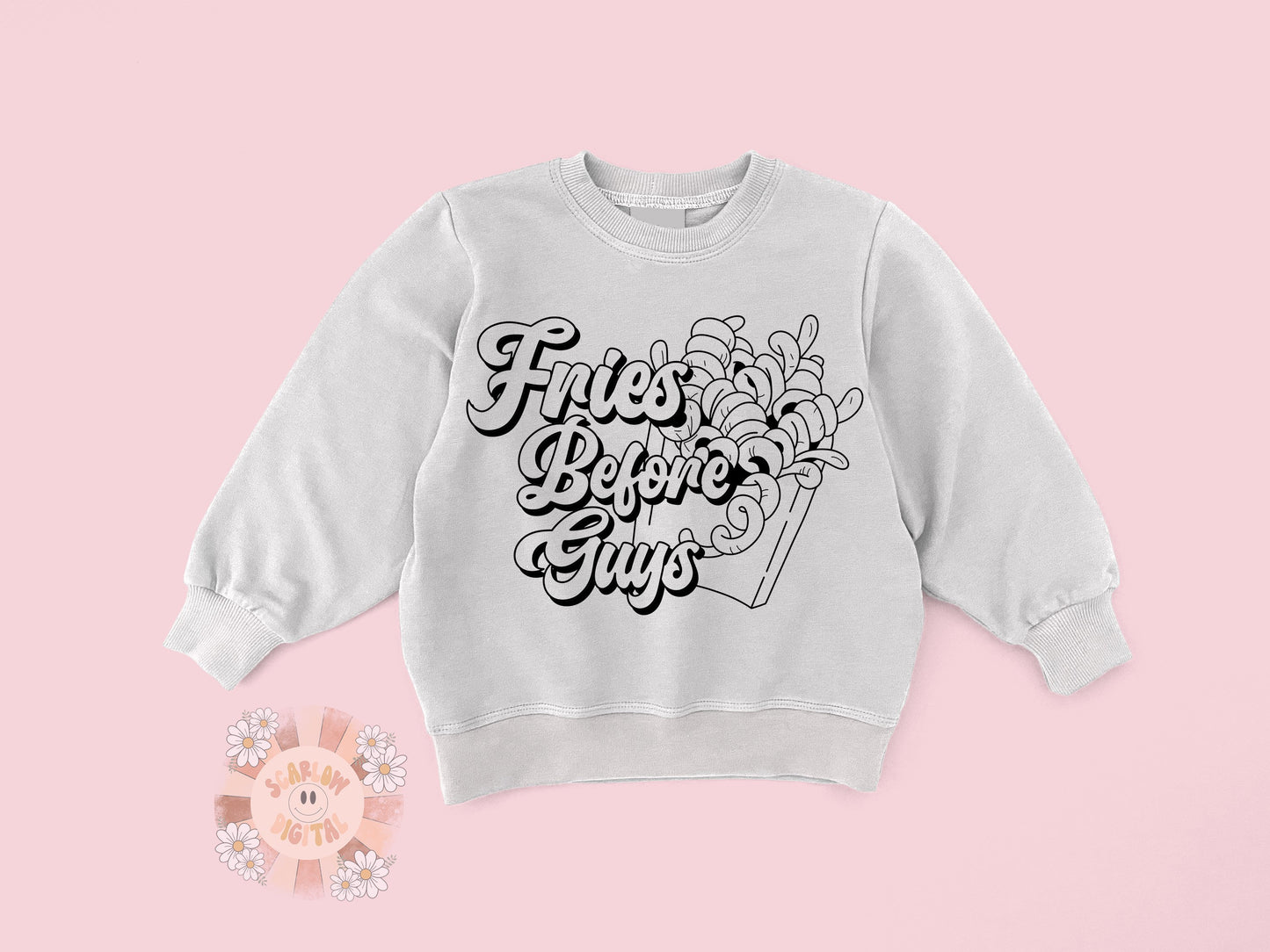Fries Before Guys SVG Digital Design Download-Valentines day svg, vday png for girls, little girl SVG, xoxo svg, love svg, hearts svg