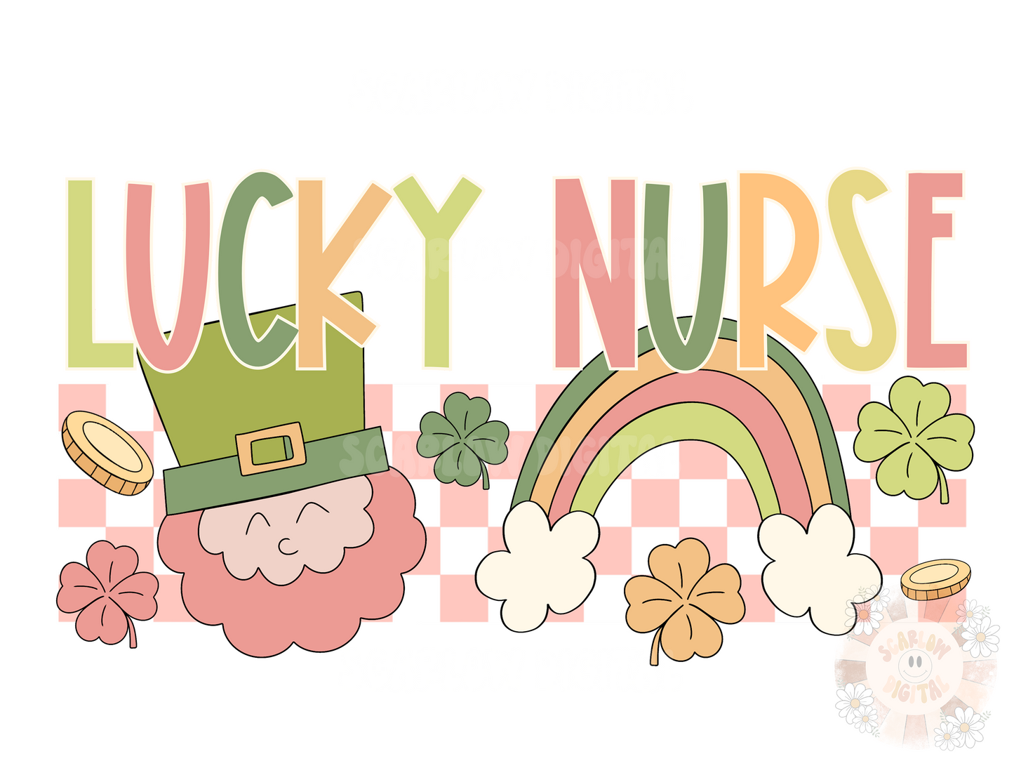 Lucky Nurse PNG-Saint Patrick’s Day Sublimation Digital Design Download-leprechaun png, rainbow png, lucky png, magic png, Irish png designs