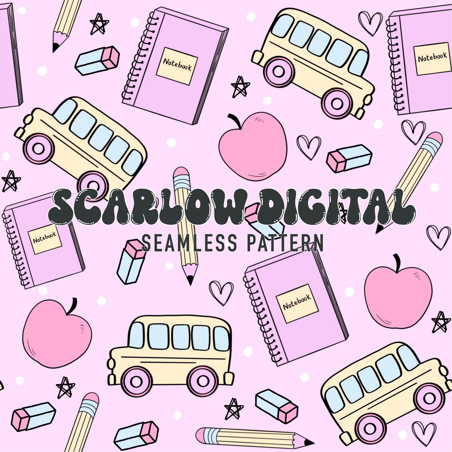 Back to School Seamless Pattern Digital Design