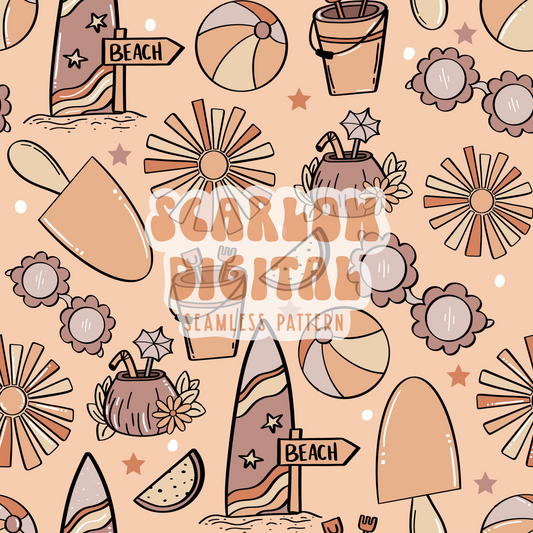 Summer Doodles Seamless Pattern