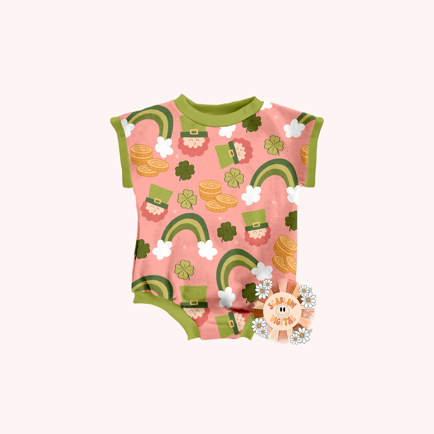 Lucky Leprechaun Seamless Pattern-Saint Patrick’s Day Sublimation Digital Design Download-leprechaun seamless file, rainbow seamless file