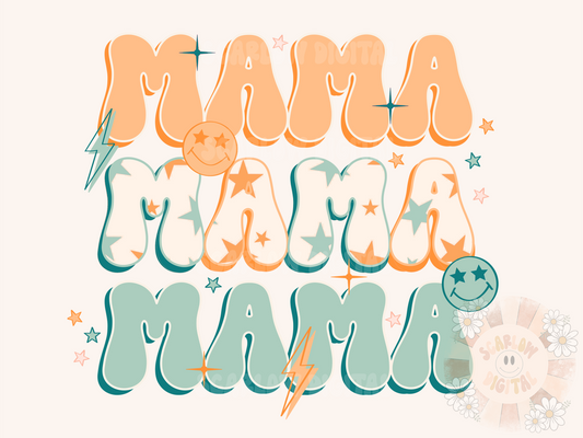 Retro Mama PNG Sublimation Digital Design