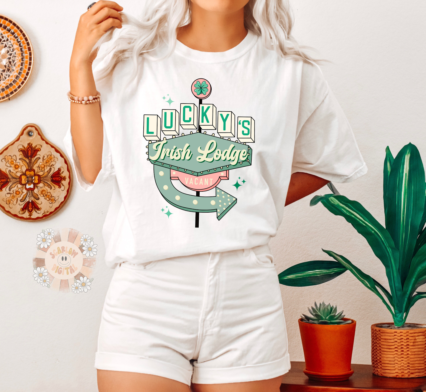 Lucky’s Irish Lodge PNG-Saint Patrick’s Day Sublimation Digital Design Download-lucky png, shamrock png, vintage st Patty png, retro png