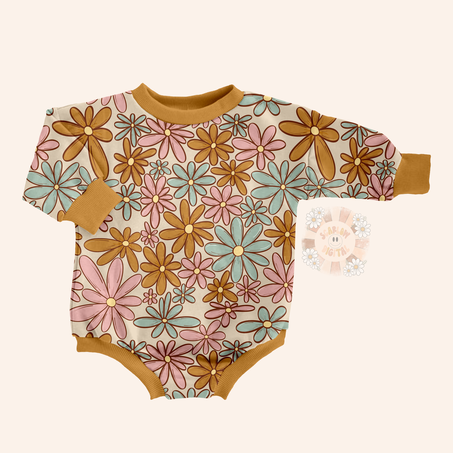 Flowers Seamless Pattern-Boho Sublimation Digital Design Download-floral seamless file, summer seamless file, trendy seamless, spring design