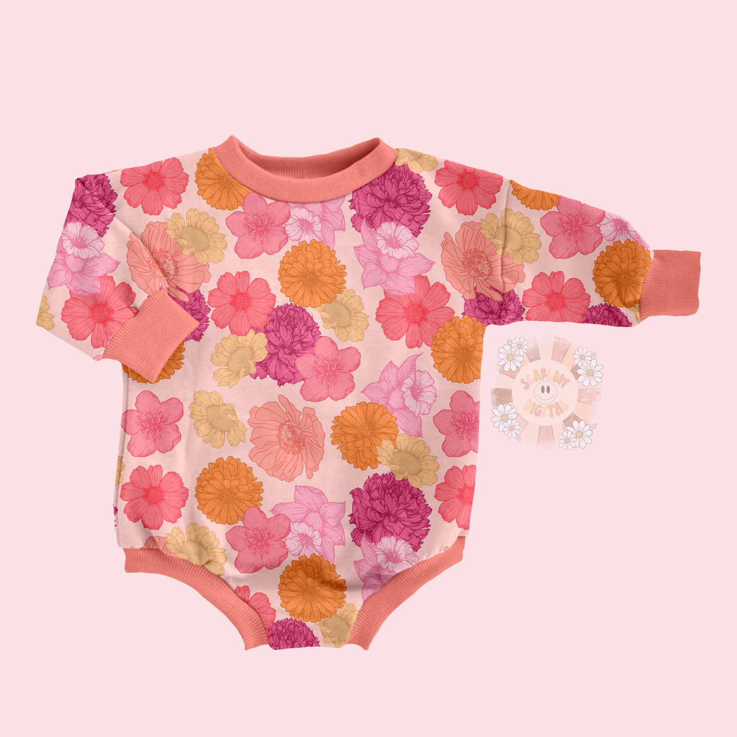 Flowers Seamless Pattern Sublimation Digital Design Download, spring florals seamless pattern, girl seamless file, girl summer seamless