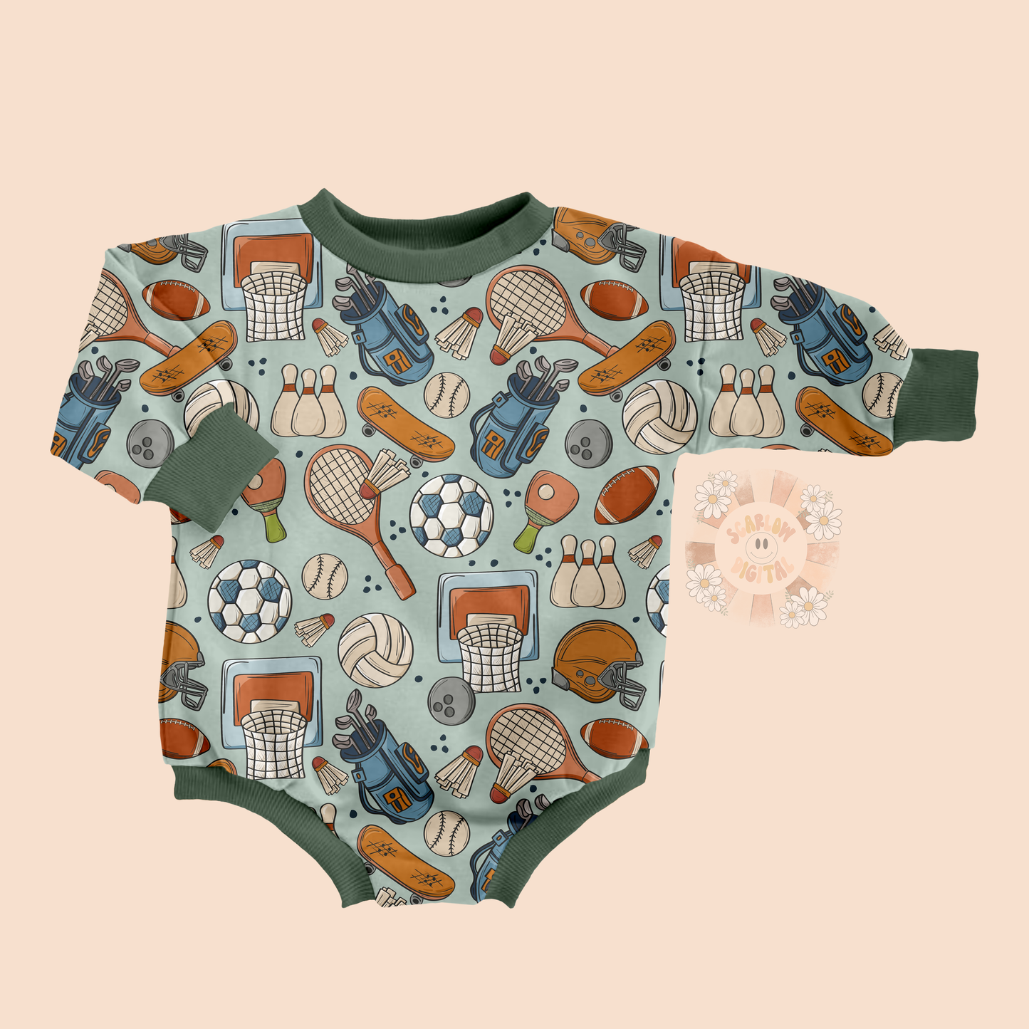 Sports Seamless Pattern-Boy Sublimation Digital Design Download-basketball seamless, golf seamless, football seamless, little boy designs