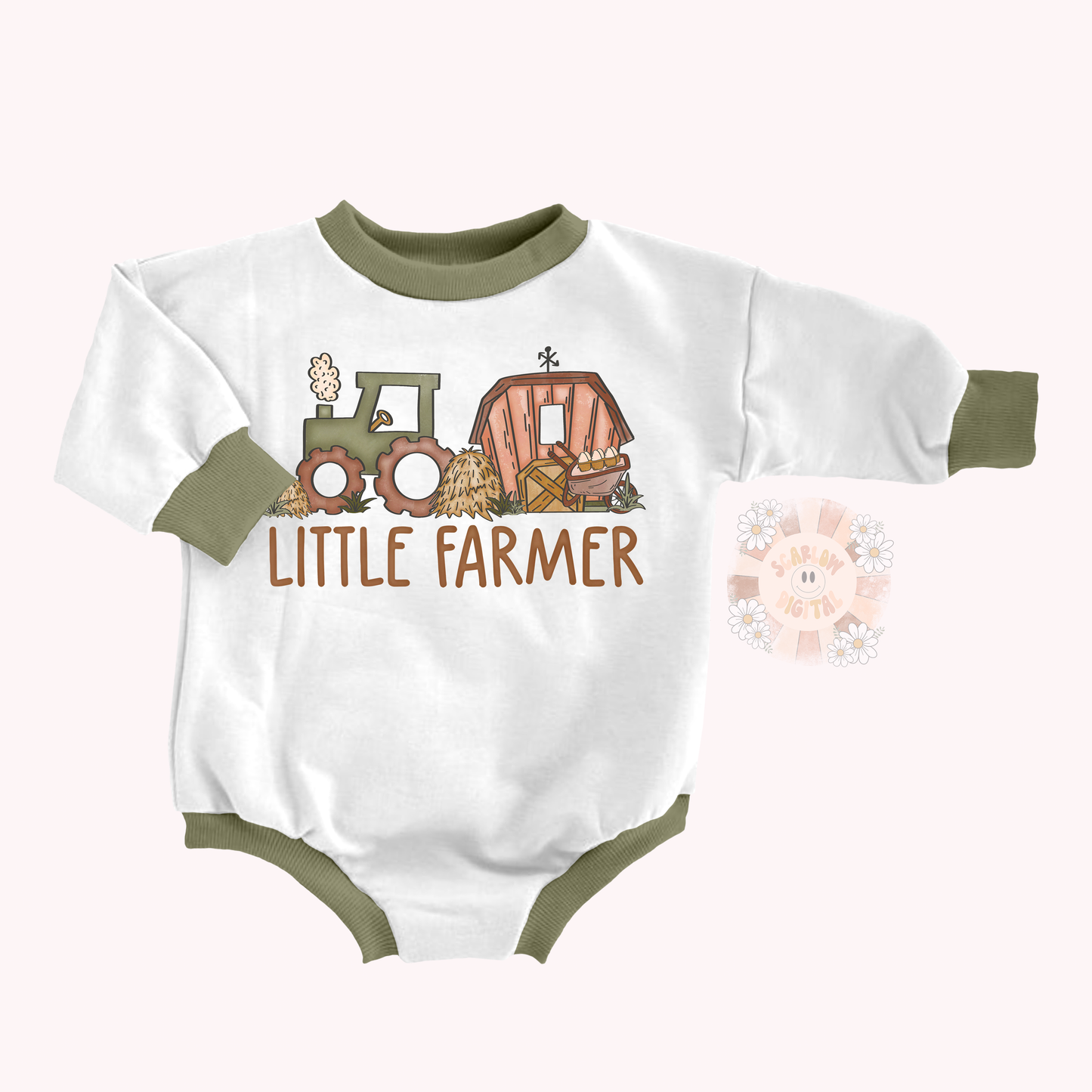 Little Farmer PNG-Tractor Sublimation Digital Design Download-barn png, boy png, little boy designs, western png designs, country boy png