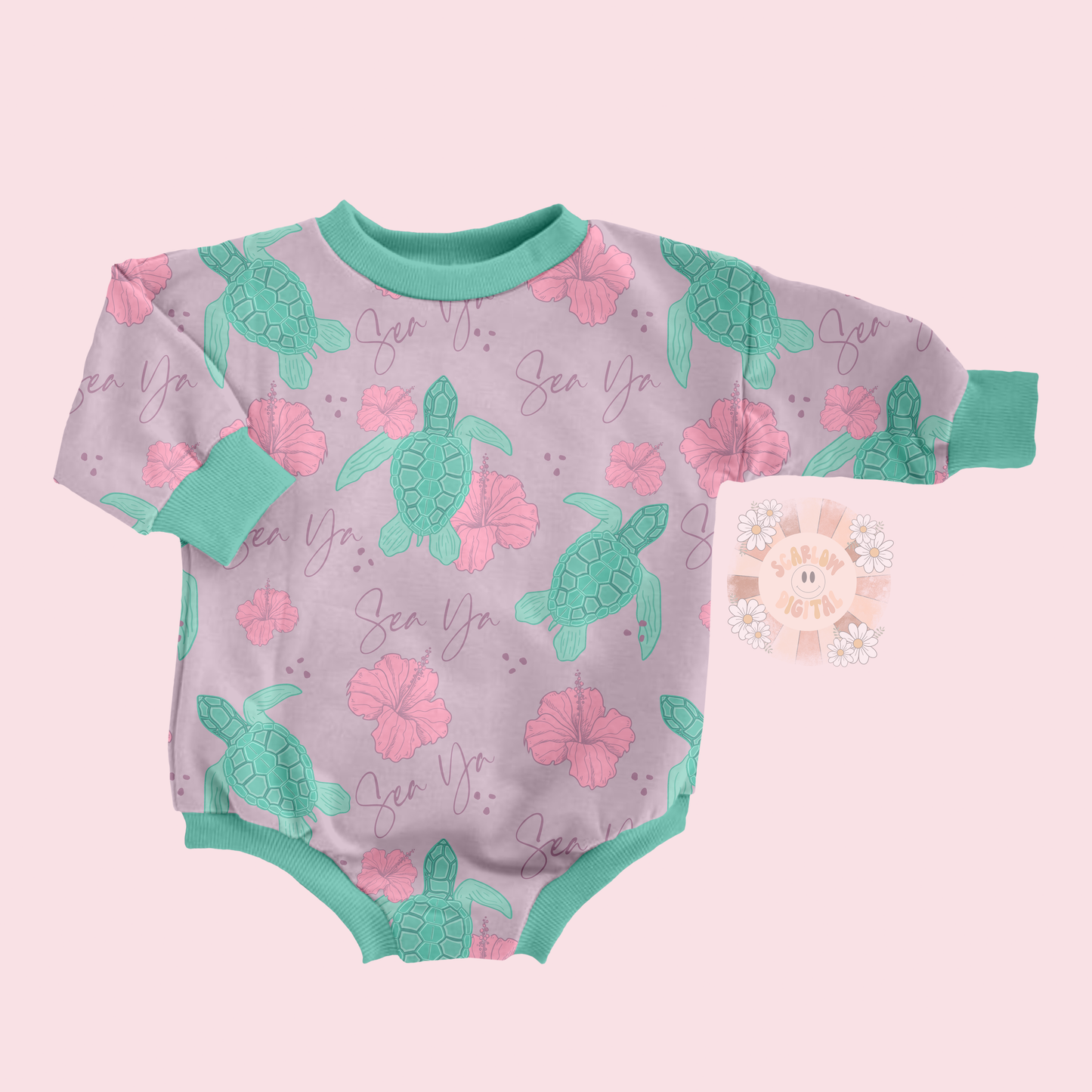 Sea Ya Seamless Pattern-Sea Turtle Sublimation Digital Design Download-beachy seamless file, ocean life seamless, hawaiian seamless pattern