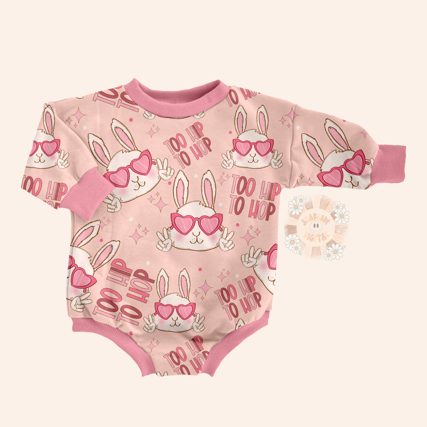 Too Hip to Hop Seamless Pattern-Easter Sublimation Digital Design Download-easter girl seamless file, easter bunny seamless pattern designs