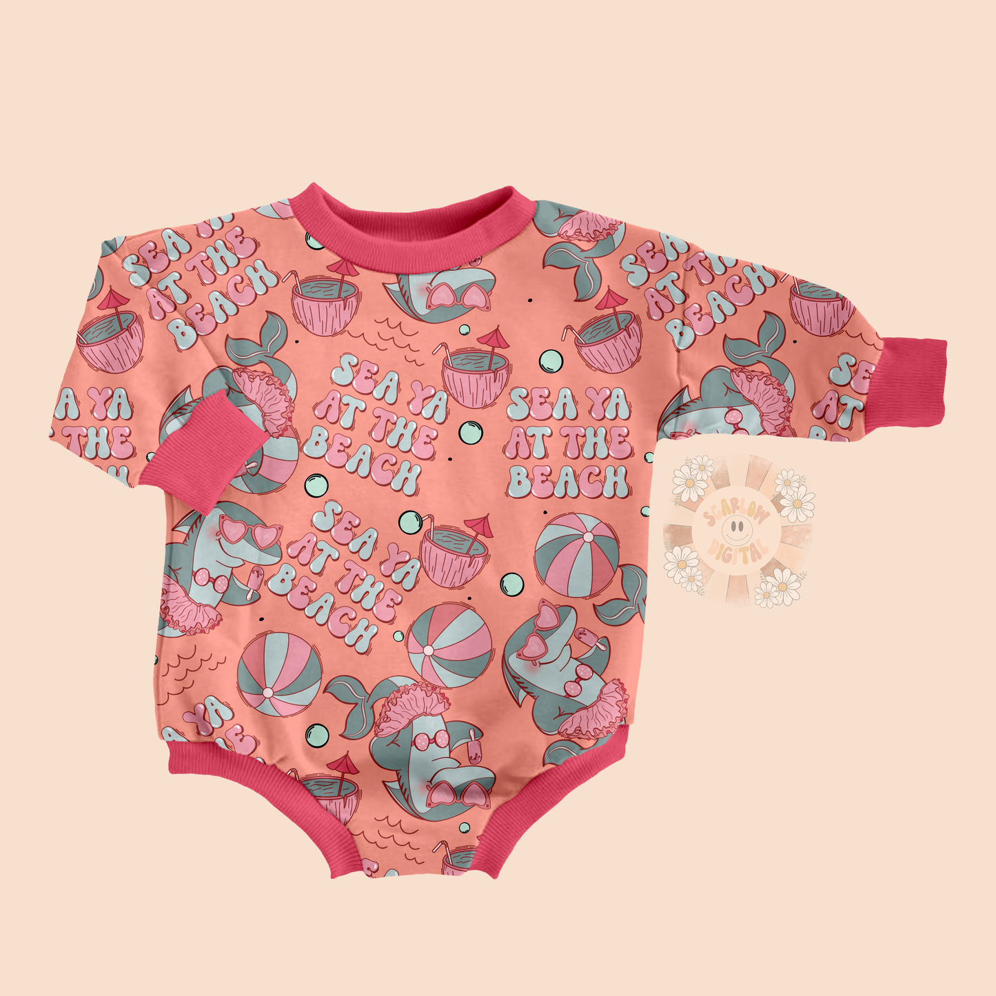 Sea Ya at the Beach Seamless Pattern