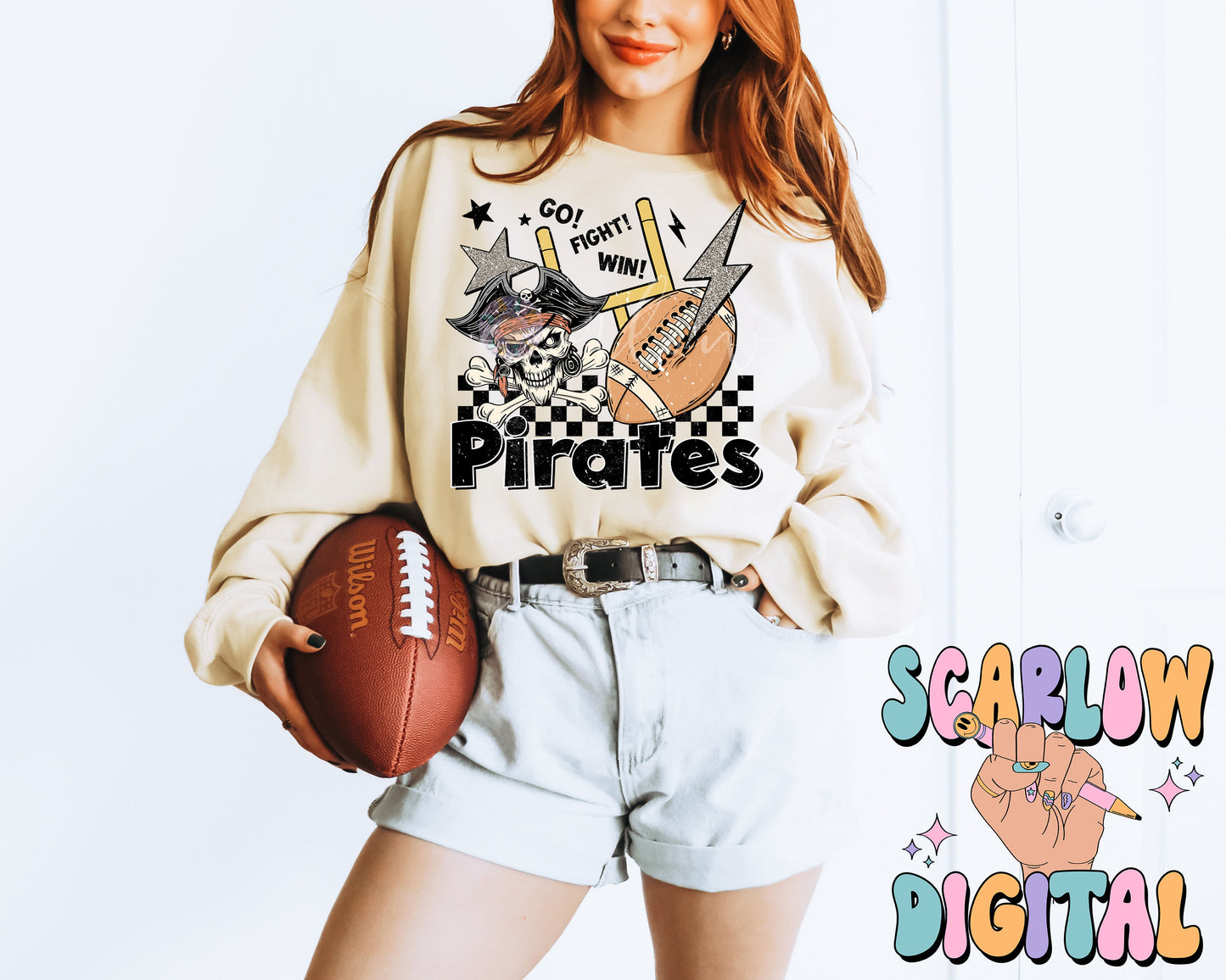 Pirates PNG Digital Design Download, football png, retro Pirates png, Pirates mascot png, school mascot png, football season png designs