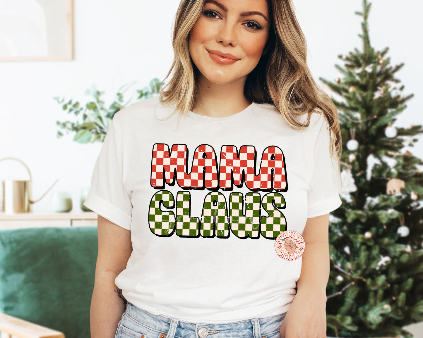 Mama Claus PNG-Christmas Sublimation Digital Design Download-checkered png, christmas mama png, png for moms, mama png designs, xmas png