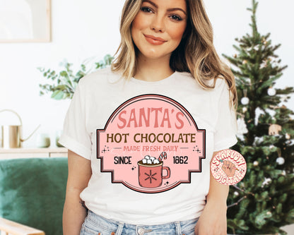 Santa's Hot Chocolate PNG-Christmas Sublimation Digital Design Download-hot cocoa png, snowflake png, santa claus png, saint nick png design