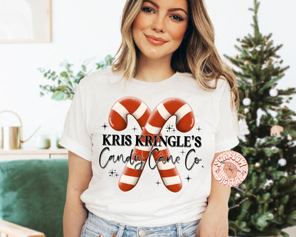 Kris Kringle's Candy Cane Co. PNG-Christmas Sublimation Digital Design Download-santa claus png, christmas candy png, simple png, boho png