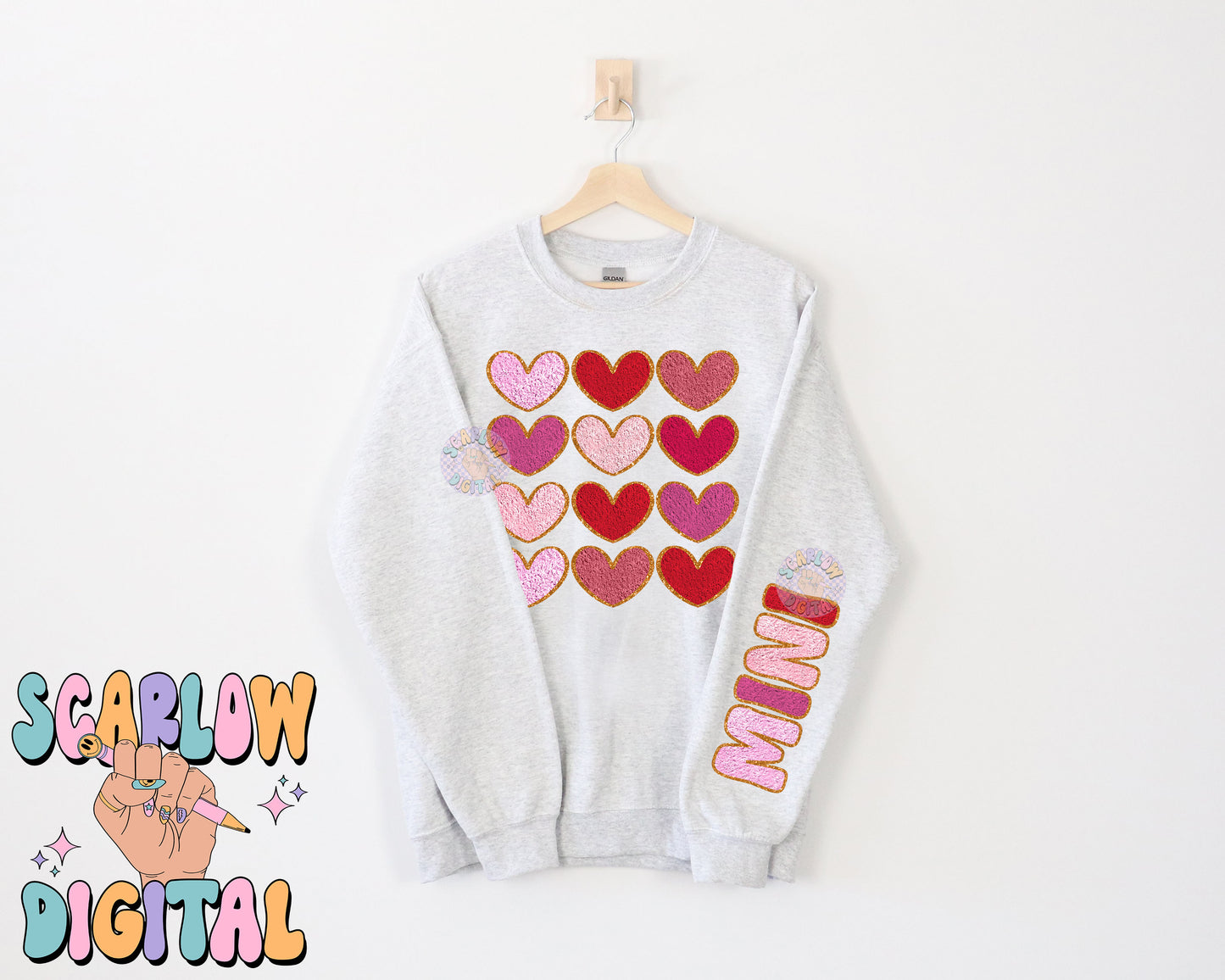 Mini Faux Chenille PNG Bundle-Valentine's Day Digital Design Download-mini sleeve png, fake chenille letters png, valentine's day kids png