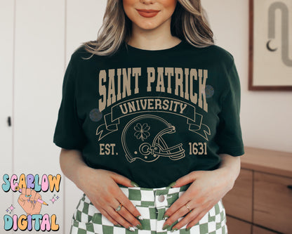 Saint Patrick University SVG-St Patrick's Day Cut File Digital Design Download-football svg, shamrock svg, lucky svg, irish svg design