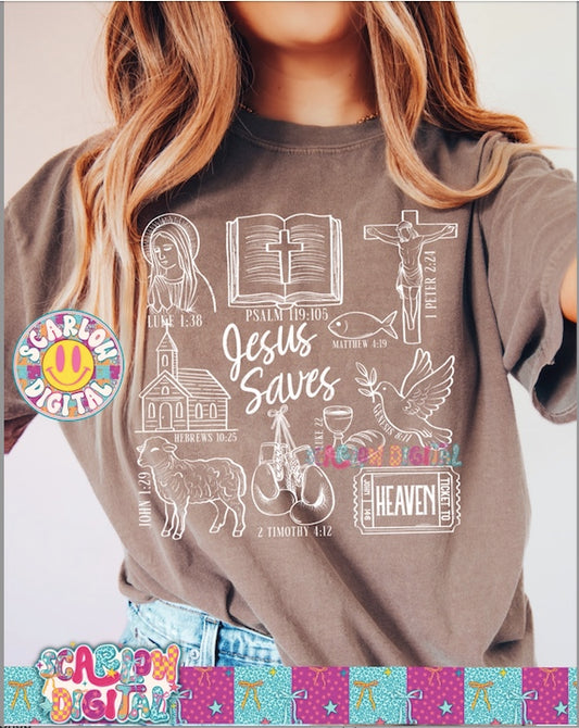 Jesus Saves PNG Digital Design