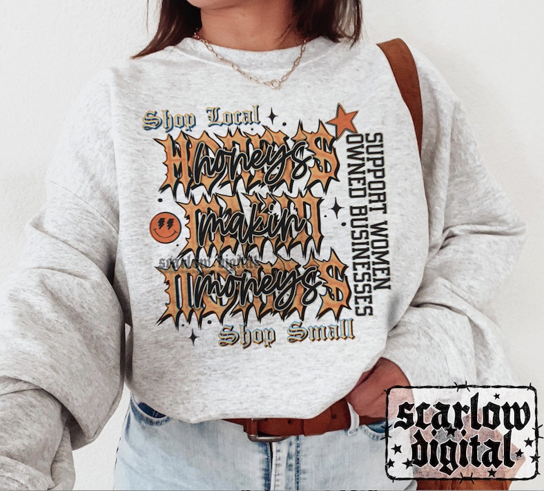Honeys Makin Moneys Women's Small Business PNG Digital Design