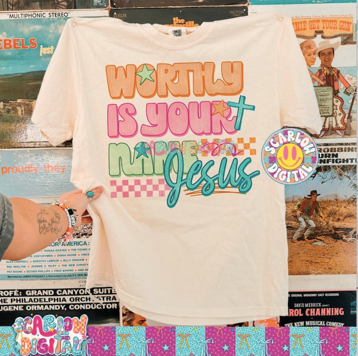 Worthy is Your Name Jesus PNG Digital Design