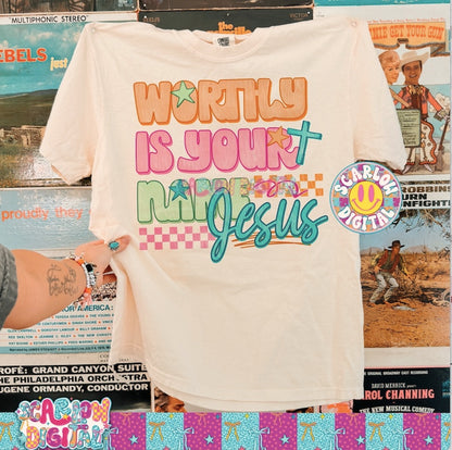 Worthy is Your Name Jesus PNG Digital Design
