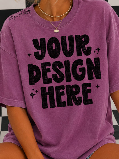 Berry Comfort Colors Unisex Garment-Dyed Heavyweight T-Shirt 1717 Mockup