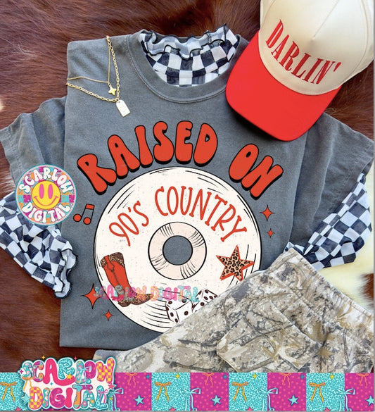 Raised on 90s Country PNG Digital Design