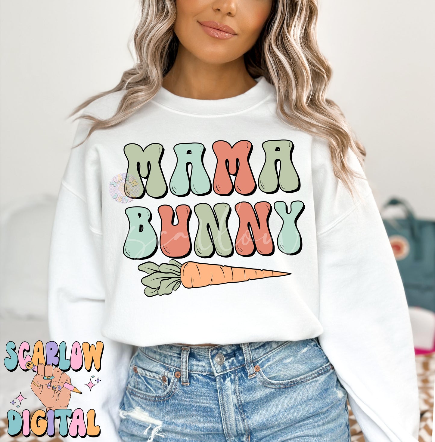 Mama Bunny PNG-Easter Sublimation Digital Design Download-carrot png, mom easter png, mama mini easter png, easter mommy and me png file