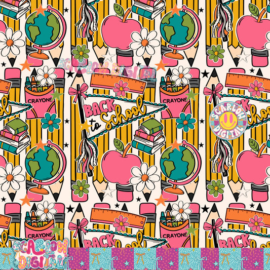 Back to School Seamless Pattern Digital Design
