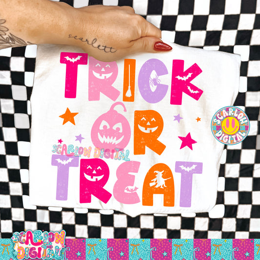Trick or Treat in Pink PNG Digital Design