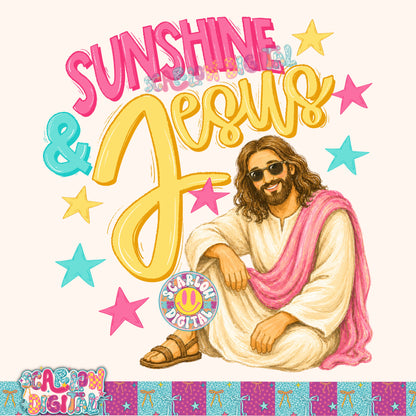 Sunshine and Jesus PNG Digital Design