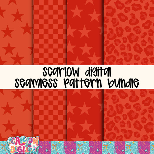 Red Seamless Pattern Bundle Digital Design