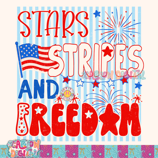 Stars Stripes and Freedom PNG Digital Design