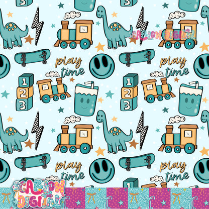 Play Time Seamless Pattern Digital Design