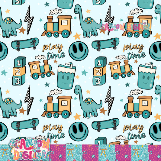 Play Time Seamless Pattern Digital Design