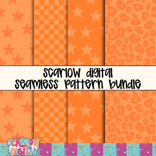 Orange Seamless Pattern Bundle Digital Design
