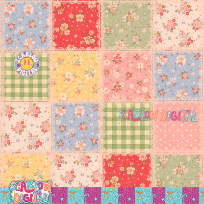 Vintage Quilt Seamless Pattern Digital Design