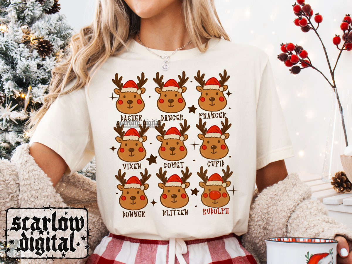 Santa's Reindeer PNG Digital Design