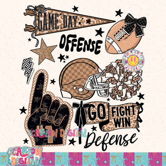 Football Doodles PNG Digital Design