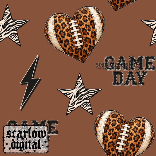 Football Hearts Seamless Pattern Digital Design