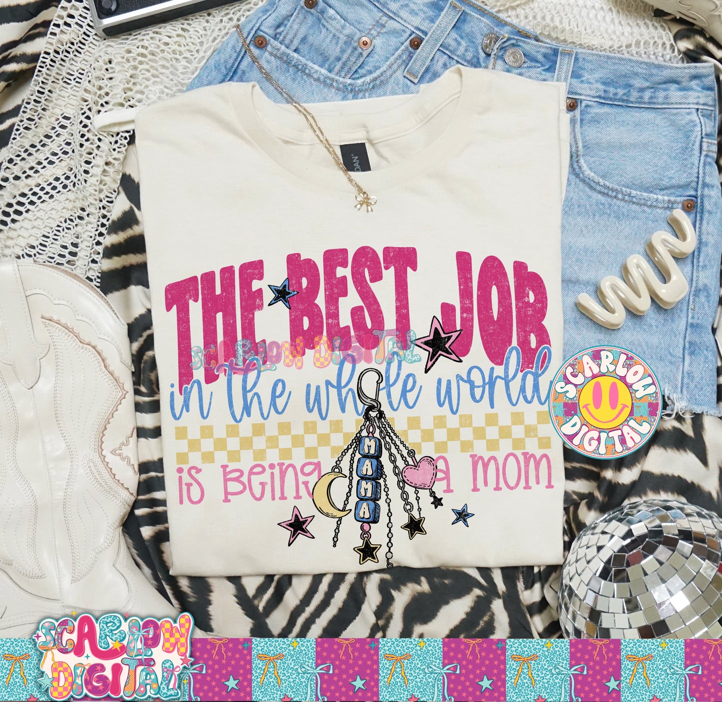 The Best Job is Being a Mom PNG Digital Design