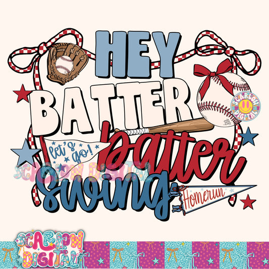 Hey Batter Batter Swing PNG Digital Design