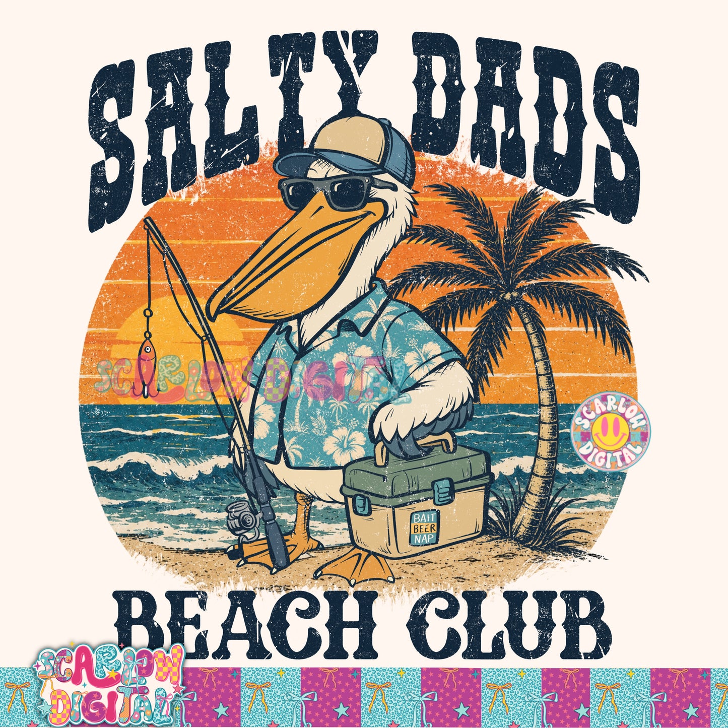 Salty Dads Beach Club PNG Digital Design