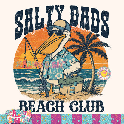 Salty Dads Beach Club PNG Digital Design