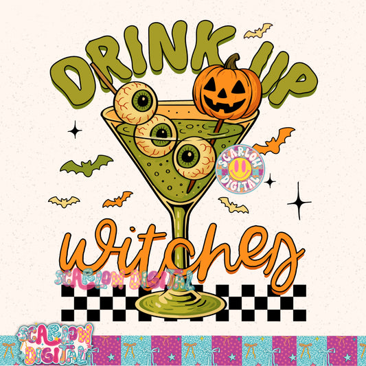 Drink Up Witches Ride PNG Digital Design
