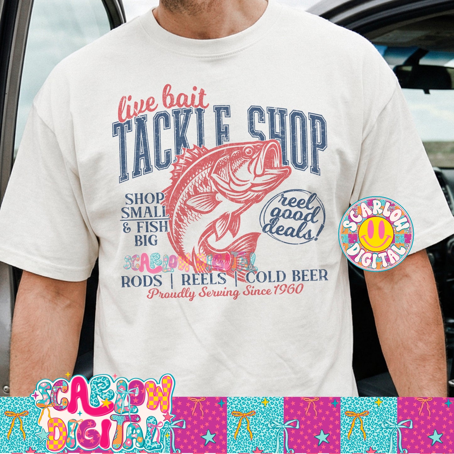 Live Bait Tackle Shop PNG Digital Design