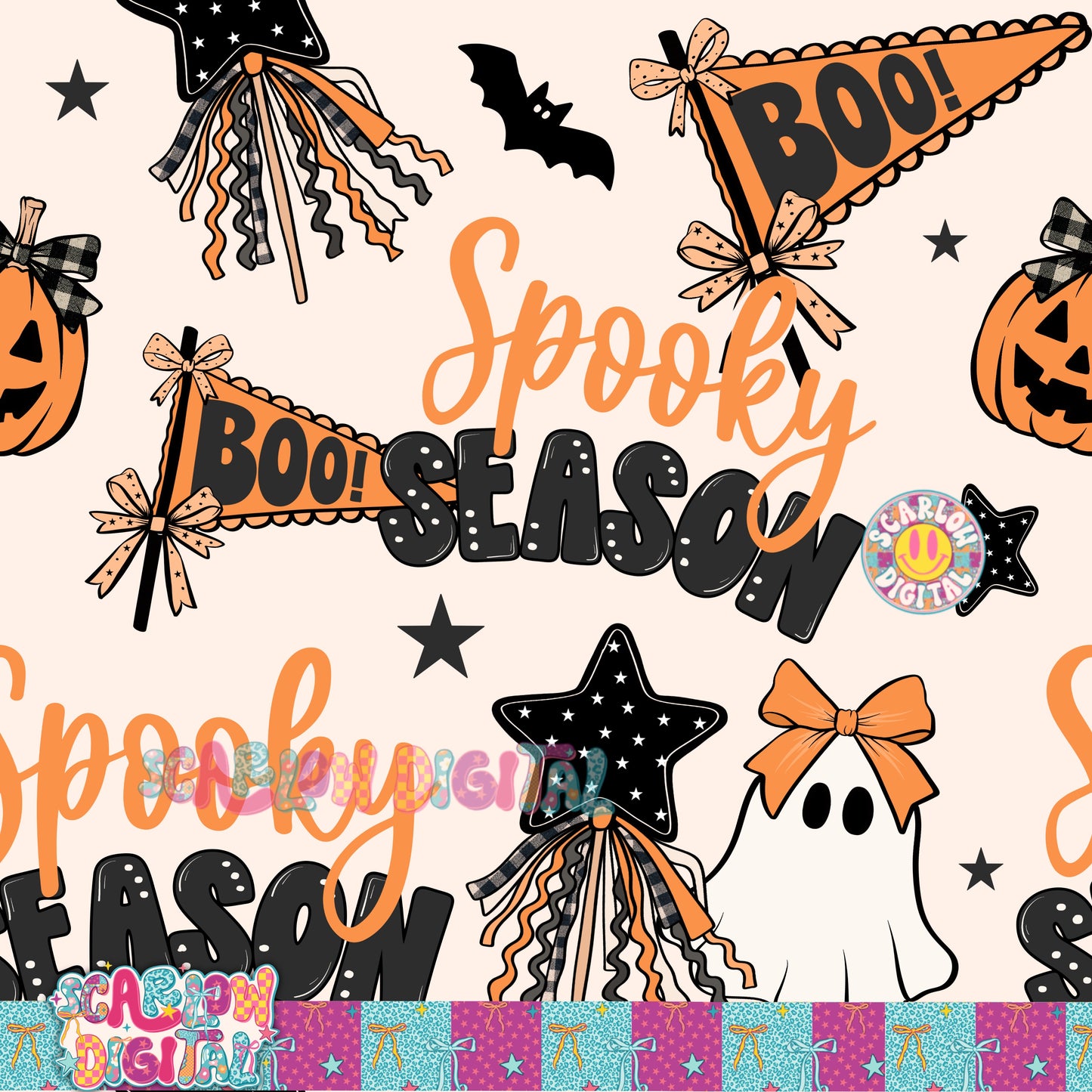 Spooky Season Seamless Pattern Digital Design