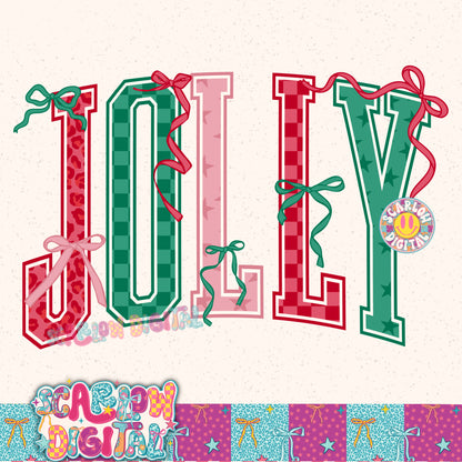 Jolly Christmas Bows PNG Digital Design